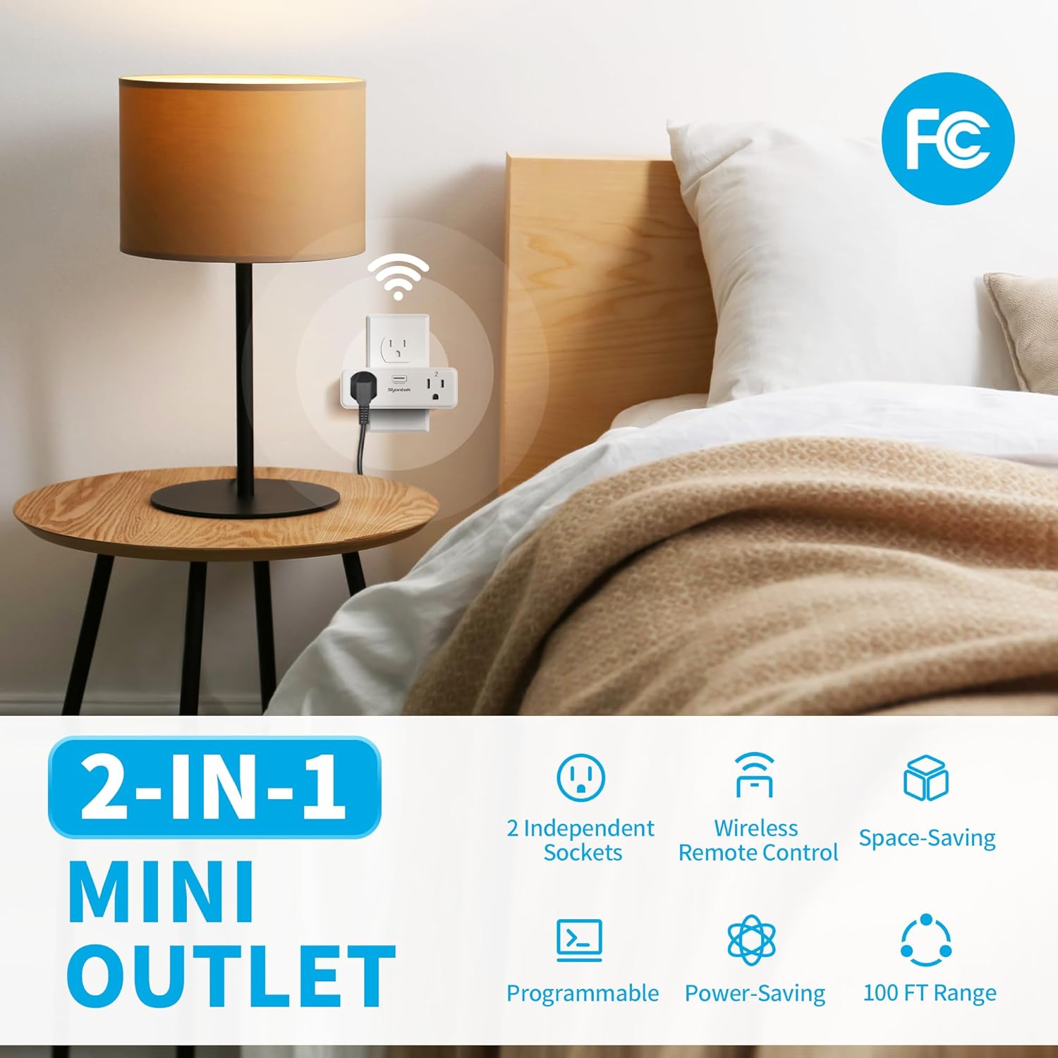 Syantek Remote Control Outlet Kit(2 Outlets + 1 Remote)