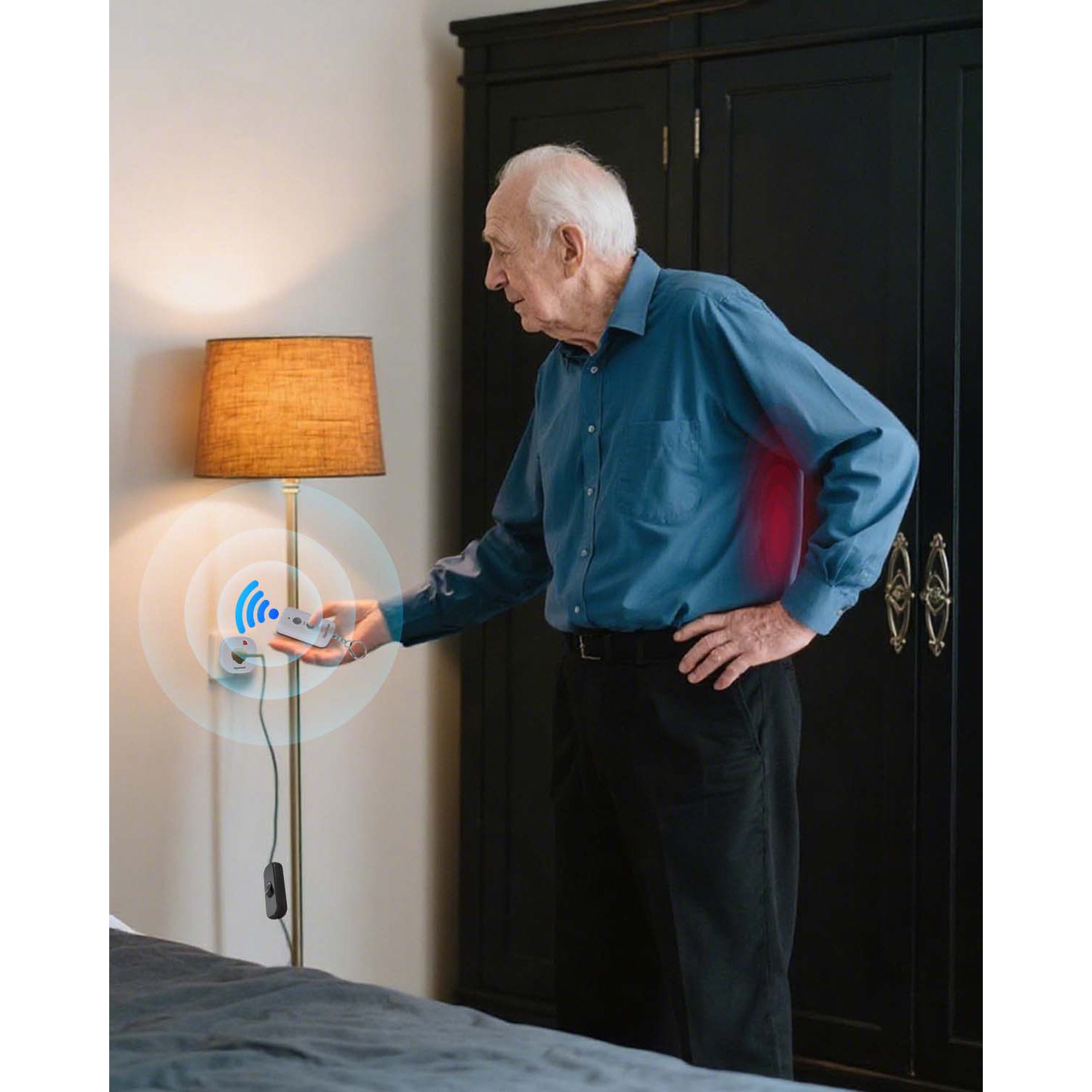 Lamps & Bedside Single Remote Control Outlet (RF, Compact Plug, Indoor Lamp Control, Long-Range, Pre-Paired)