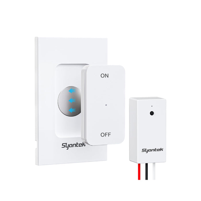 Syantek Wireless Light Switch (Plug-in Receiver + Wall Switch)