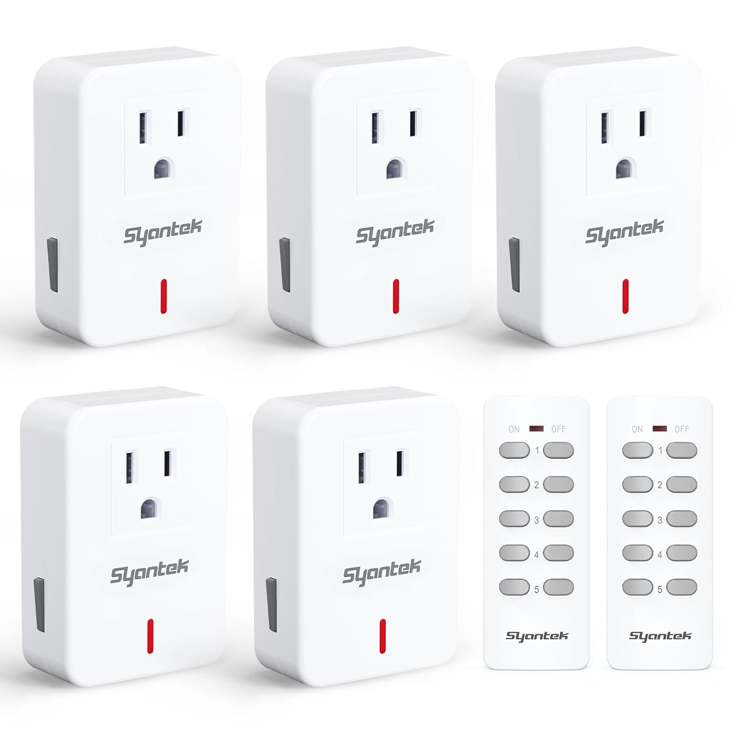 Lamps & Bedside Remote Control Outlet Kit (RF, Multi-Outlet 5+2 Option, Indoor Lamp Control, Long-Range, Pre-Paired)