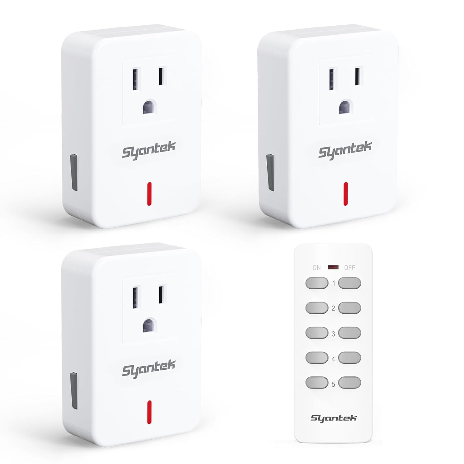 Lamps & Bedside Remote Control Outlet Kit (RF, Multi-Outlet 5+2 / 3+1 / Single Plug Options, Indoor Lamp Control, Long-Range, Pre-Paired)