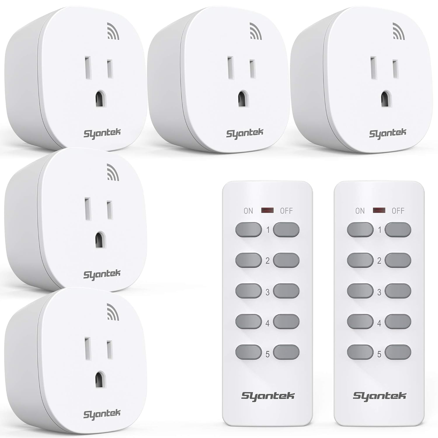 Lamps & Bedside Remote Control Outlet Kit (RF, Multi-Outlet 5+2 / 3+1 Options, Indoor Lamp Control, Long-Range, Pre-Paired)