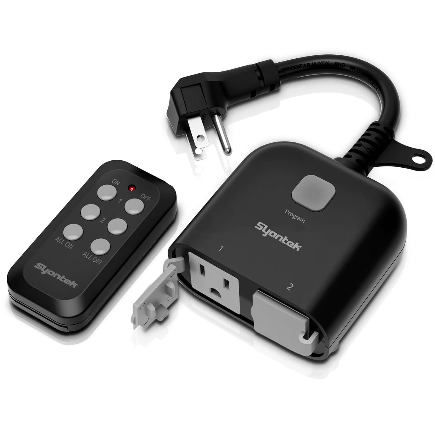 Outdoor Holiday Yard &amp; Inflatables Outlet (RF Remote, Photocell + Countdown, Smart App Control, Weather-Resistant, 3-Outlets Sync)