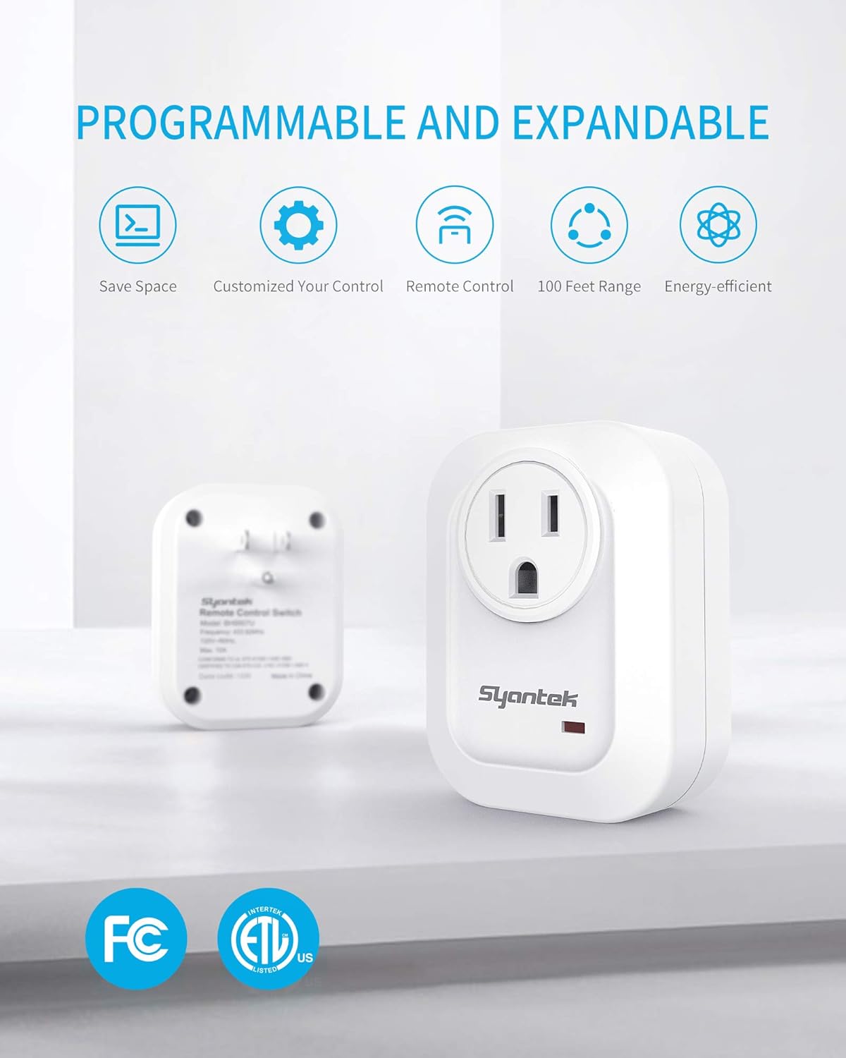 Lamps & Bedside Remote Control Outlet Kit (RF, Multi-Outlet 5+2 / 3+1 / Single Plug Options, Indoor Lamp Control, Long-Range, Pre-Paired, Latest Revision)