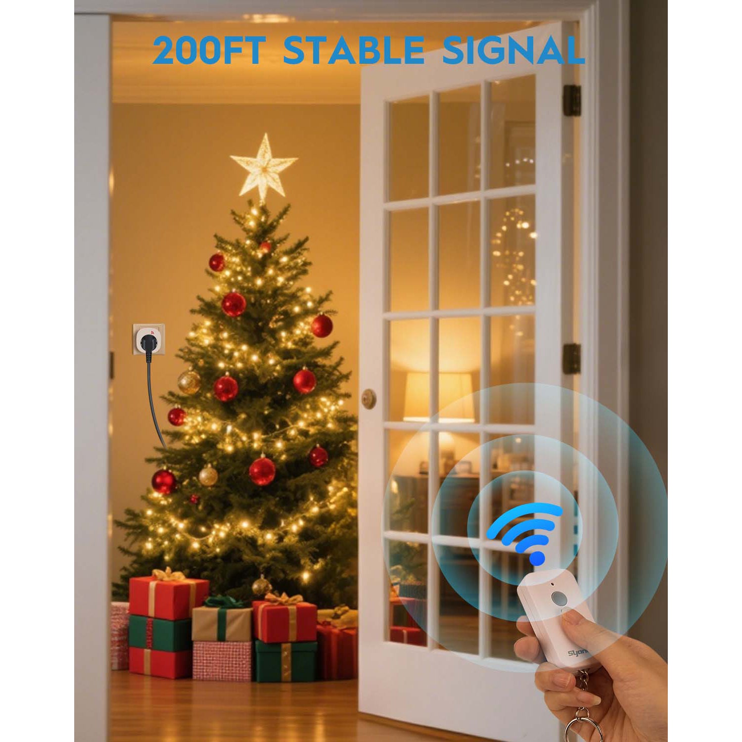 Lamps &amp; Bedside Single Remote Control Outlet (RF, Compact Plug, Indoor Lamp Control, Long-Range, Pre-Paired)