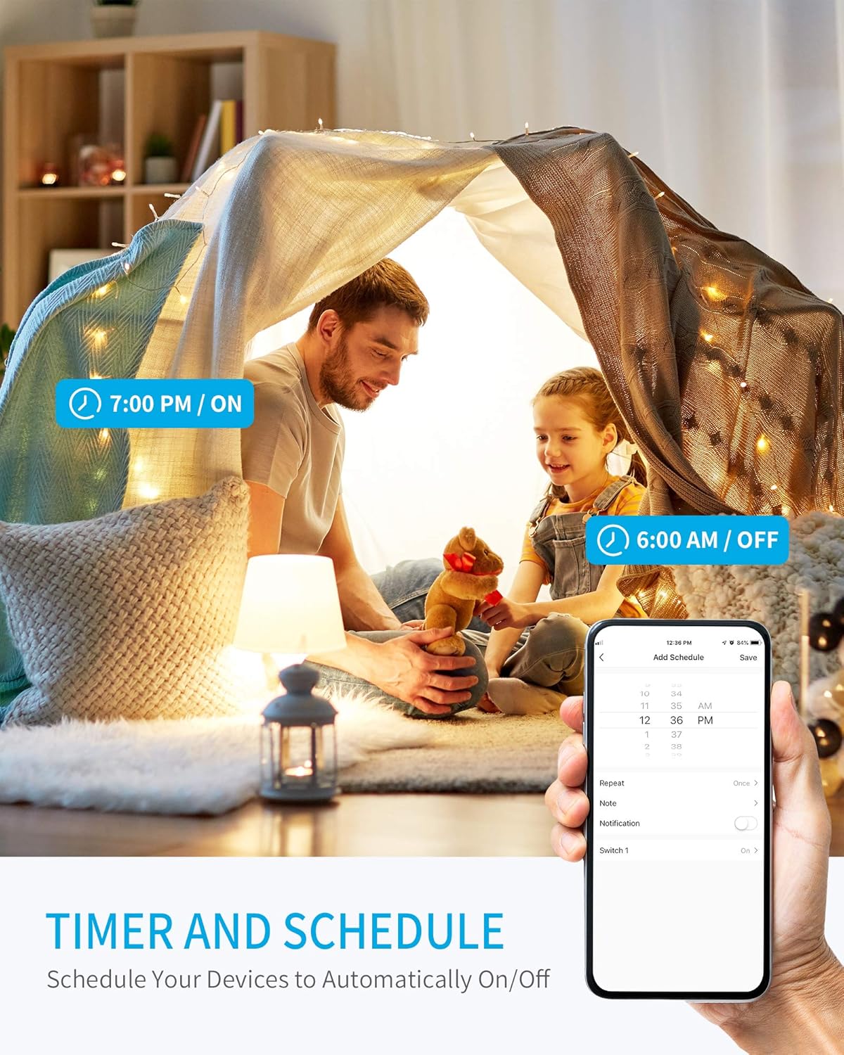 Outdoor Holiday Yard &amp; Inflatables Smart Plug (App &amp; Voice Control, RF Remote, Photocell + Countdown, Weather-Resistant, 3-Outlets Sync)
