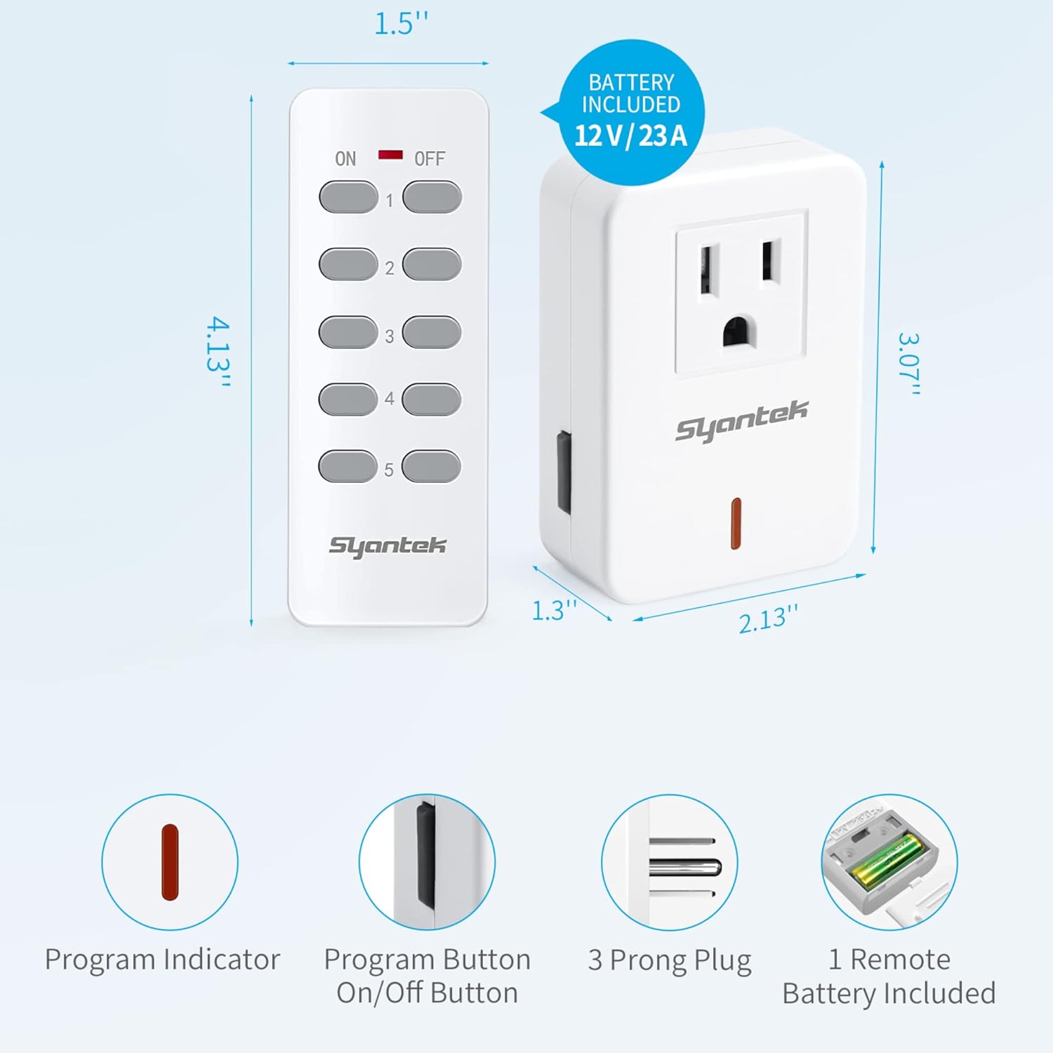 Lamps & Bedside Remote Control Outlet Kit (RF, Multi-Outlet 5+2 Option, Indoor Lamp Control, Long-Range, Pre-Paired)