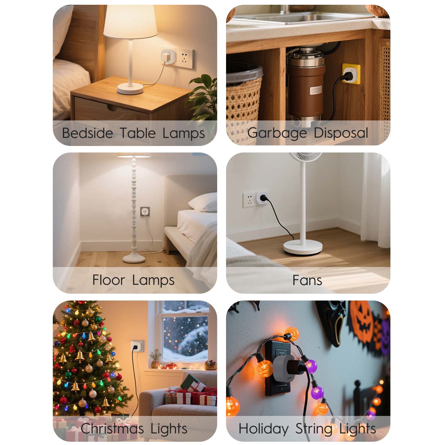 Lamps &amp; Bedside Single Remote Control Outlet (RF, Compact Plug, Indoor Lamp Control, Long-Range, Pre-Paired)