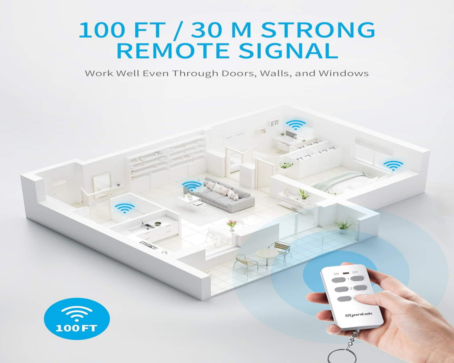  remote outlet kit, 5 outlets and 2 remotes, etl fcc