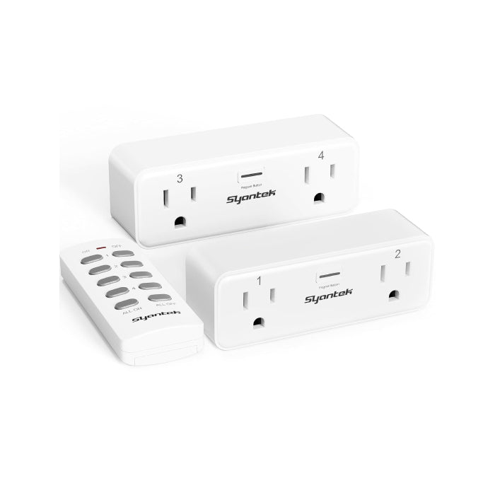 Syantek Remote Control Outlet Kit（2 Outlets + 1 Remote）